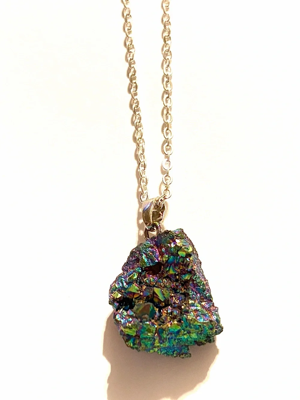 Rainbow Druzy Geode Necklace